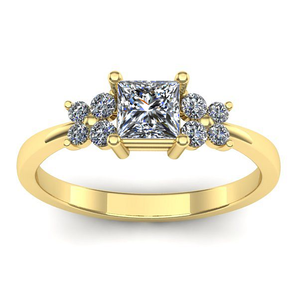 Inel logodna cu diamant patrat