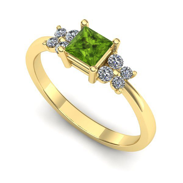 Inel din aur galben cu peridot