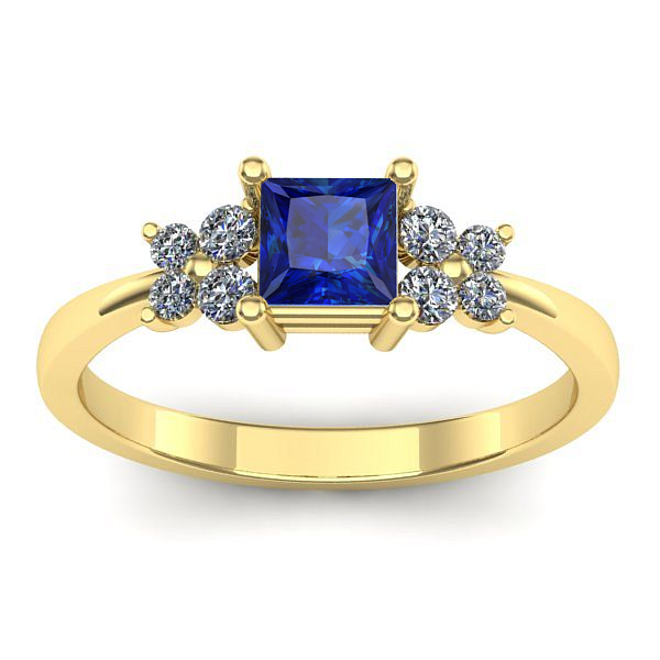 Inel cu safir patrat