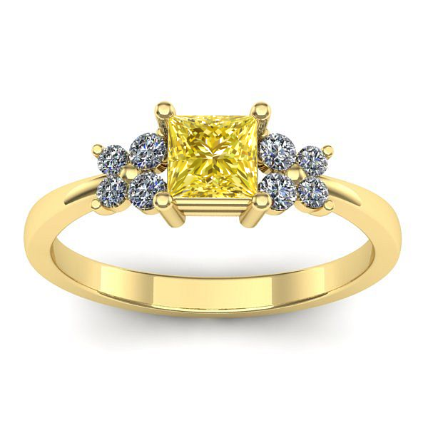 Inel cu safir galben patrat