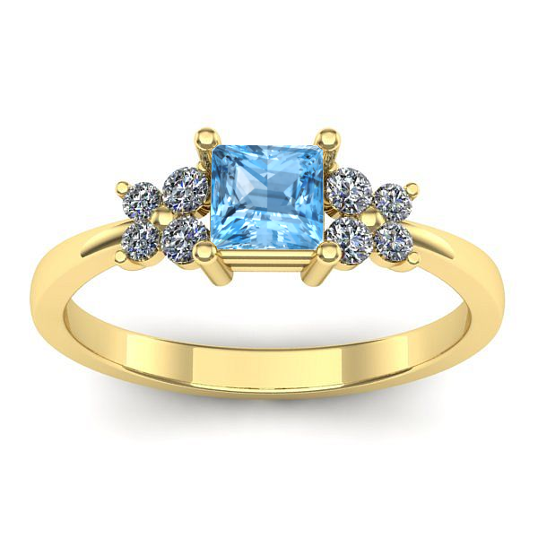 Inel de logodna cu topaz blue patrat