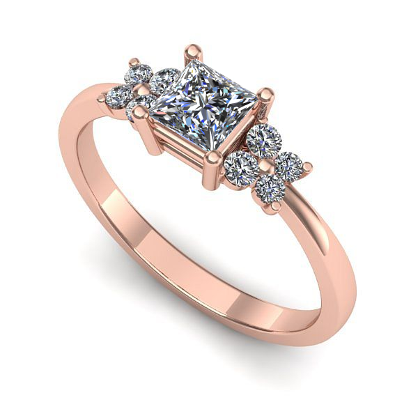 Inel logodna din aur roz cu diamant