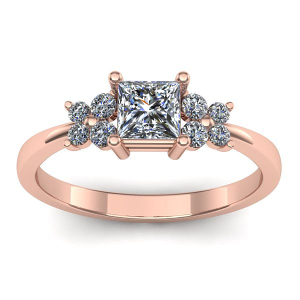 Inel logodna cu safir alb patrat