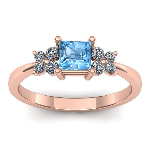 Inel logodna cu topaz blue patrat
