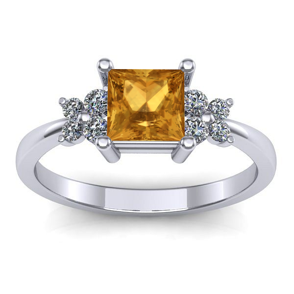 Inel logodna cu citrin patrat