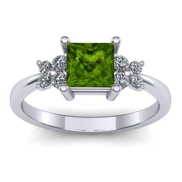 Inel logodna cu peridot patrat