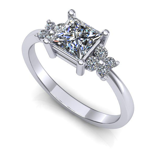 Inel logodna din aur alb cu diamant de laborator