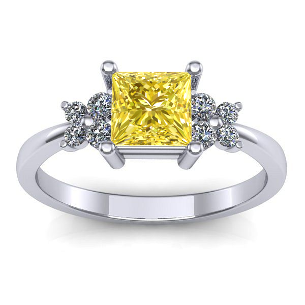 Inel logodna cu safir galben patrat