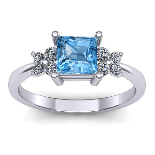 Inel de logodna cu topaz blue patrat