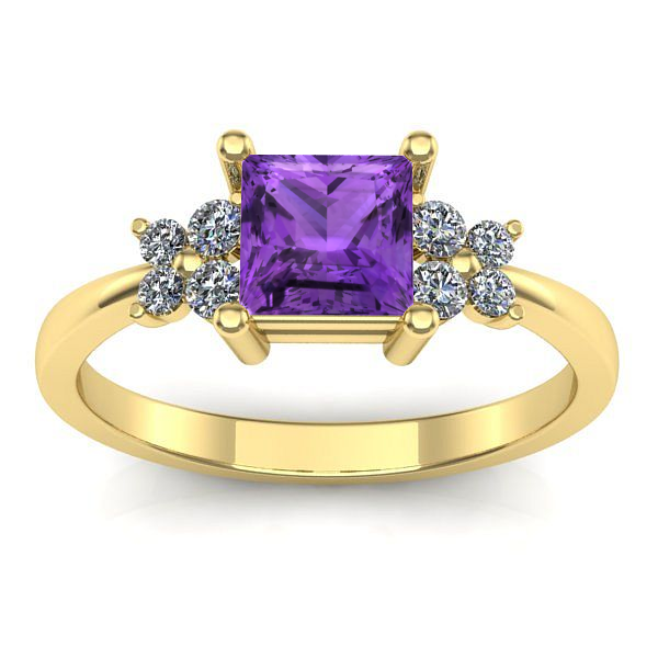 Inel cu ametist patrat