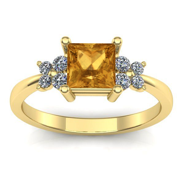 Inel de logodna cu citrin patrat