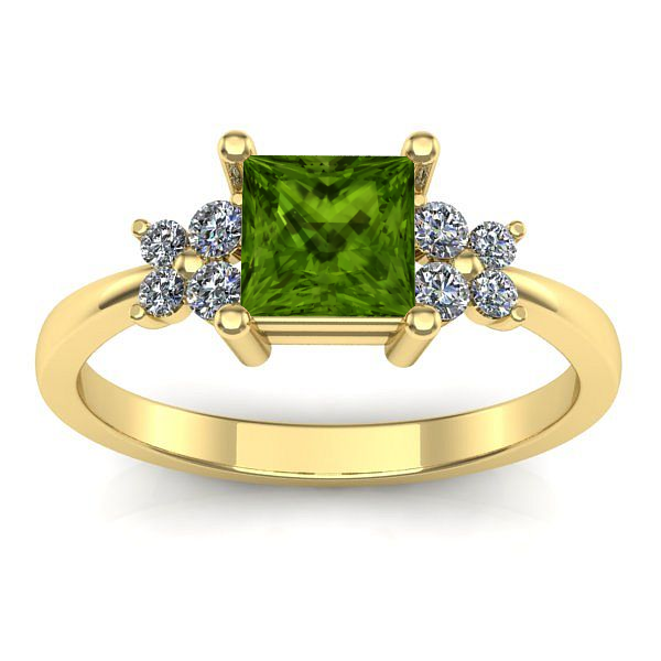 Inel cu peridot patrat