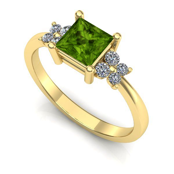 Inel de logodna din aur galben cu peridot