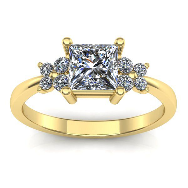 Inel logodna cu safir alb patrat