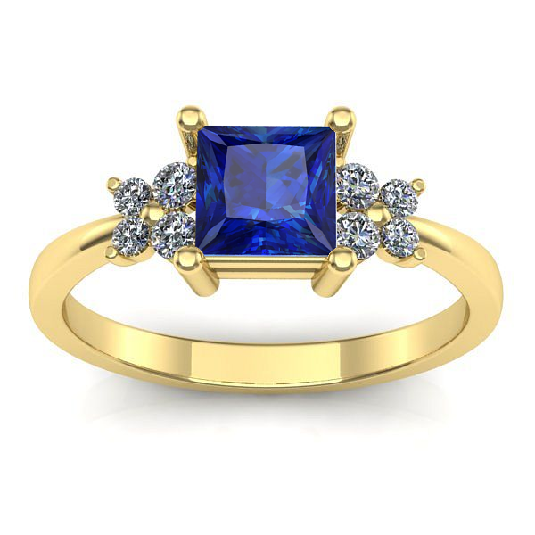 Inel de logodna cu safir patrat