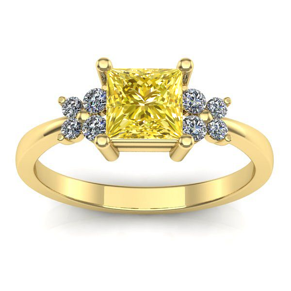 Inel logodna cu safir galben patrat