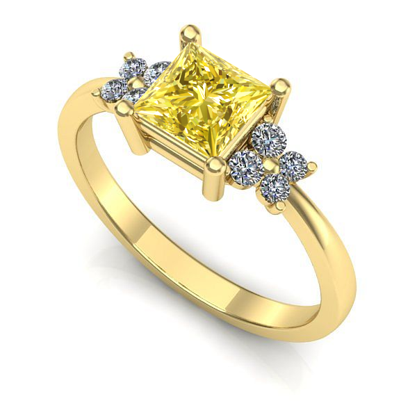 Inel de logodna din aur galben cu safir galben