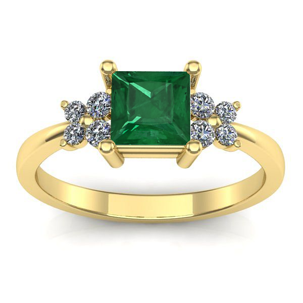 Inel logodna cu smarald patrat