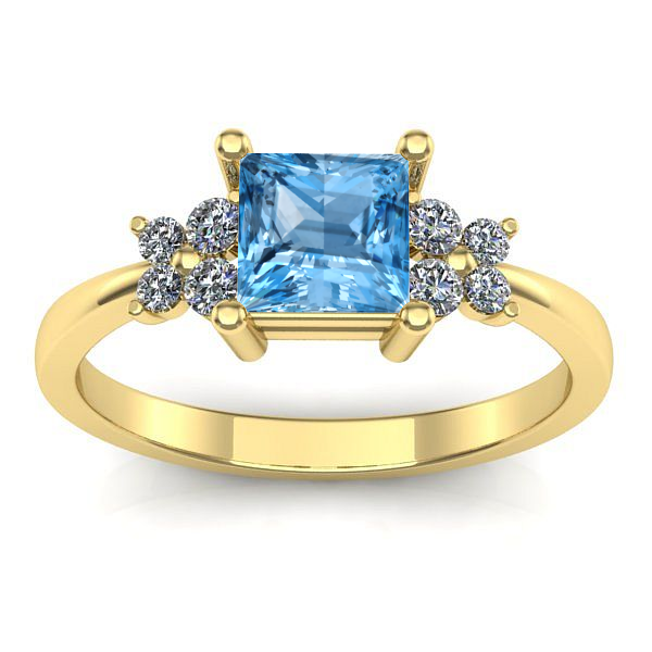 Inel de logodna cu topaz blue patrat
