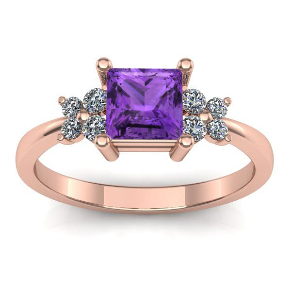 Inel cu ametist patrat