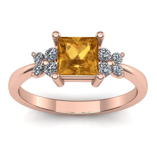 Inel cu citrin patrat