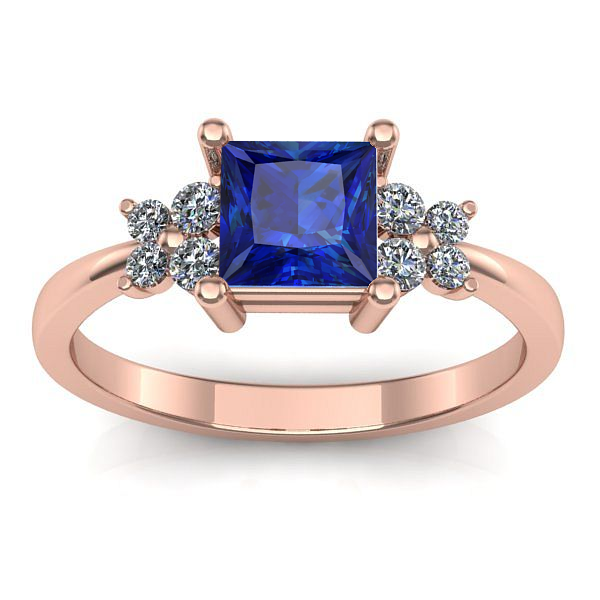 Inel logodna cu safir patrat