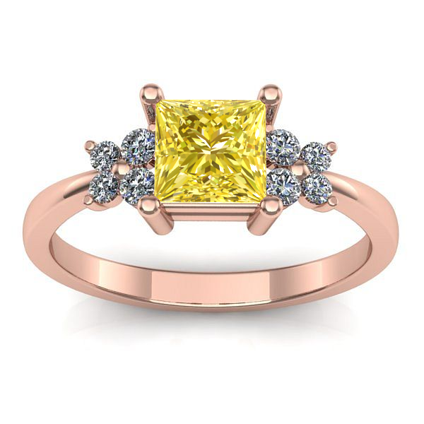 Inel de logodna cu safir galben patrat