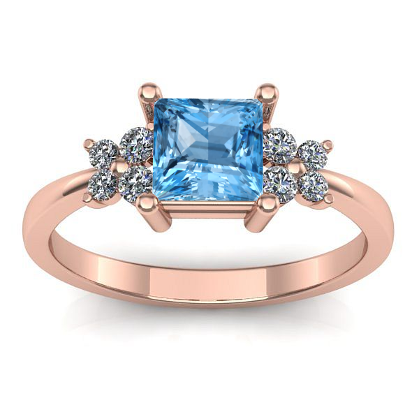 Inel logodna cu topaz blue patrat