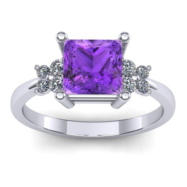 Inel cu ametist patrat