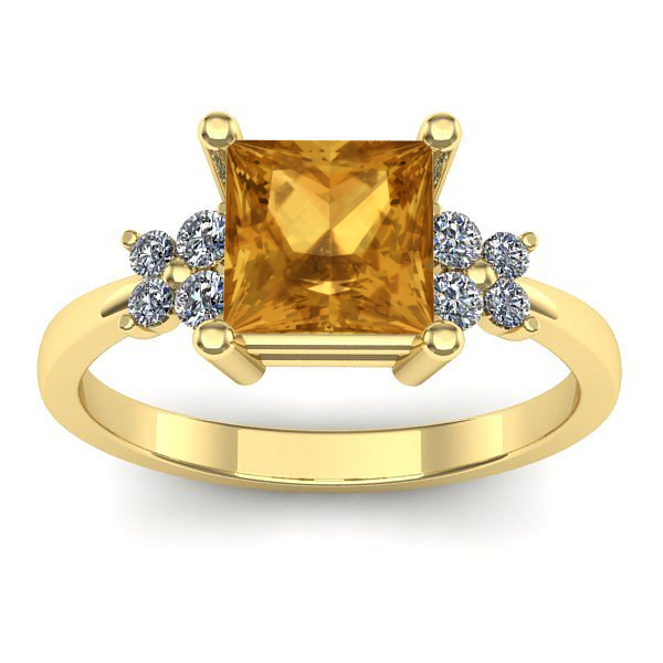 Inel logodna cu citrin patrat