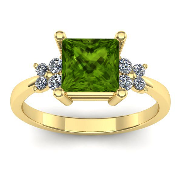 Inel logodna cu peridot patrat