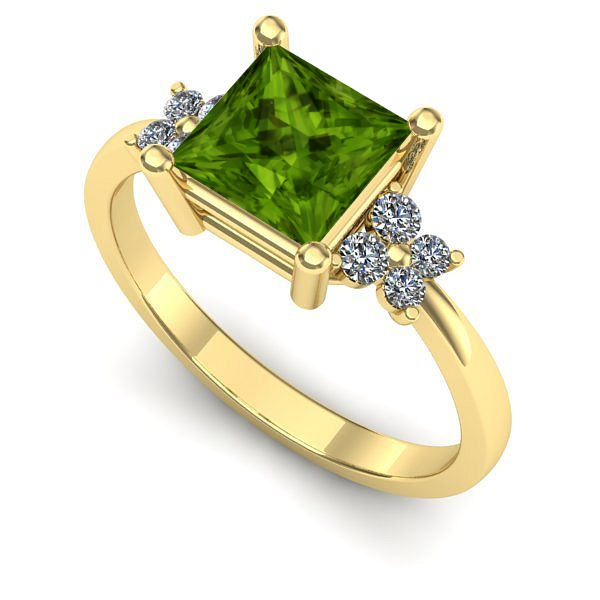 Inel din aur galben cu peridot