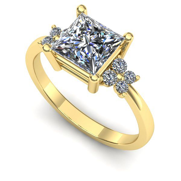 Inel din aur galben cu diamant de laborator