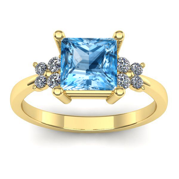 Inel logodna cu topaz blue patrat