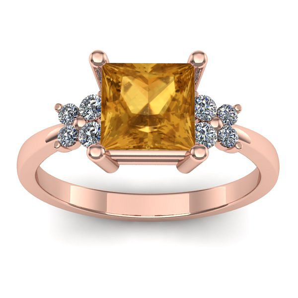 Inel cu citrin patrat