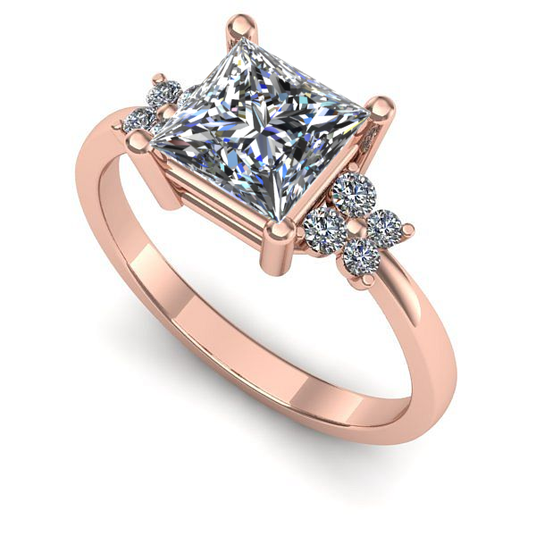 Inel logodna din aur roz cu diamant de laborator