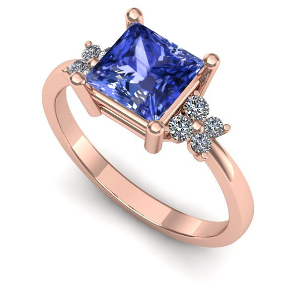 Inel din aur roz cu tanzanit