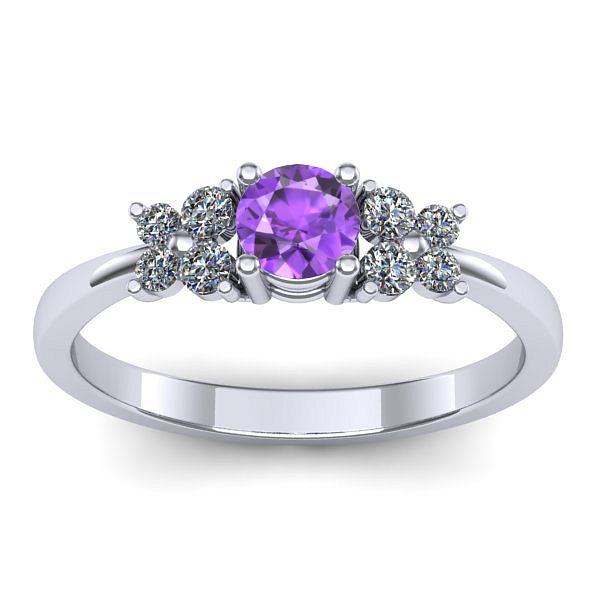 Inel de logodna cu ametist rotund