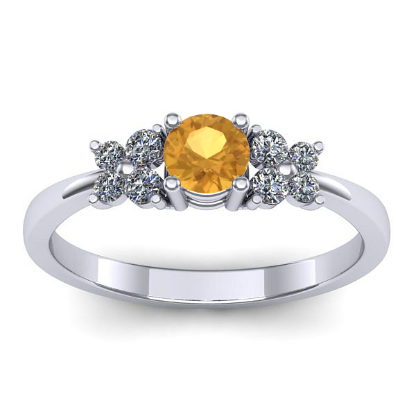 Inel logodna cu citrin rotund