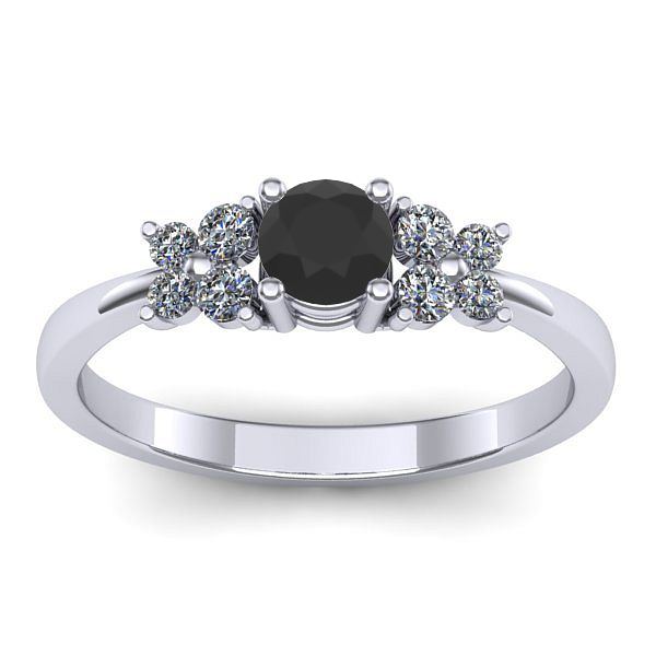 Inel logodna cu diamant negru rotund
