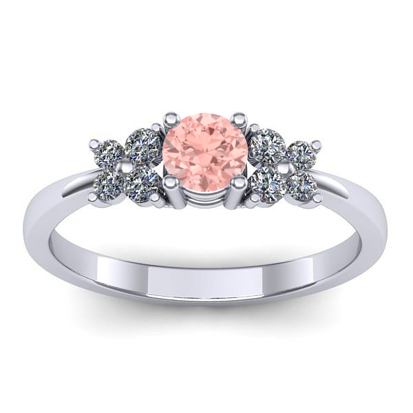 Inel cu diamant de laborator roz rotund