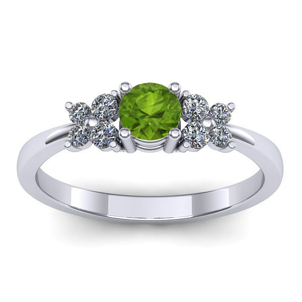 Inel de logodna cu peridot rotund