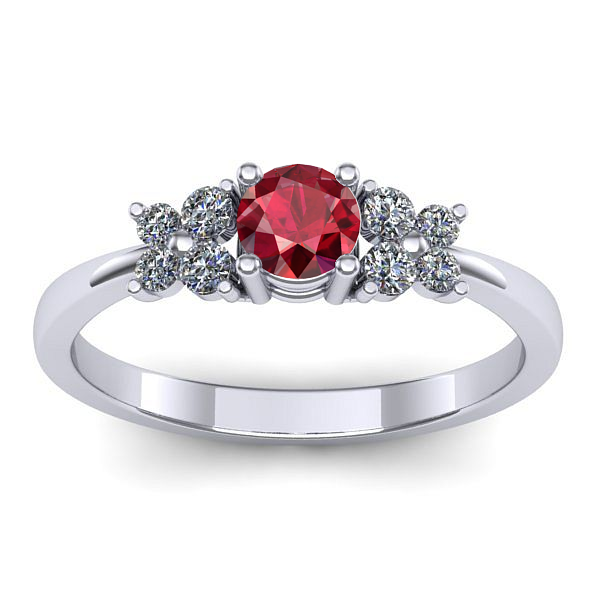 Inel logodna cu rubin rotund