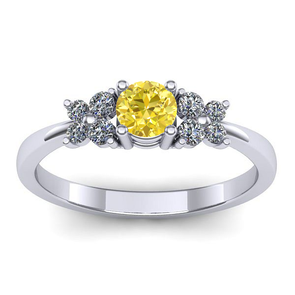 Inel logodna cu safir galben rotund