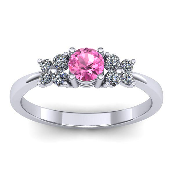 Inel de logodna cu safir roz rotund