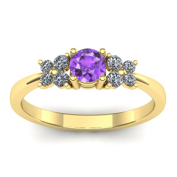 Inel de logodna cu ametist rotund