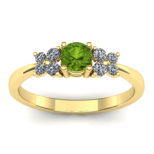 Inel logodna cu peridot rotund