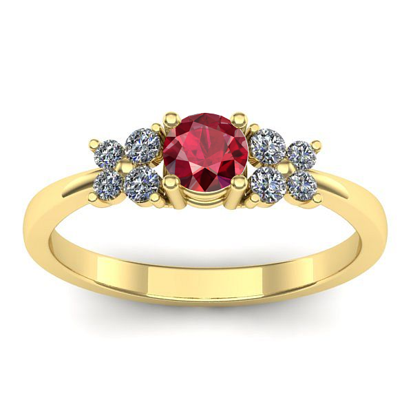 Inel logodna cu rubin rotund