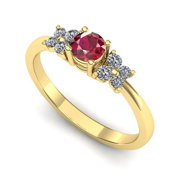 Inel din aur galben cu rubin