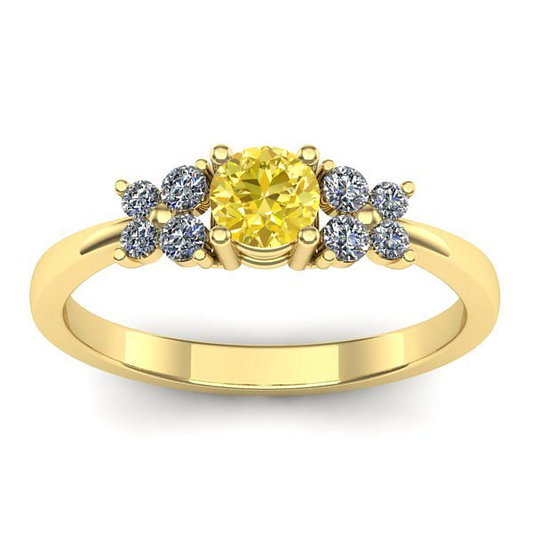 Inel cu safir galben rotund